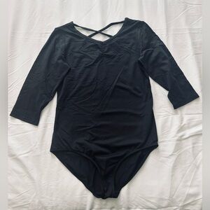 Black Long Sleeve Dance Leotard